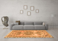 Machine Washable Persian Orange Traditional Rug, wshtr3781org