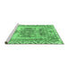 Sideview of Machine Washable Persian Emerald Green Traditional Area Rugs, wshtr3781emgrn