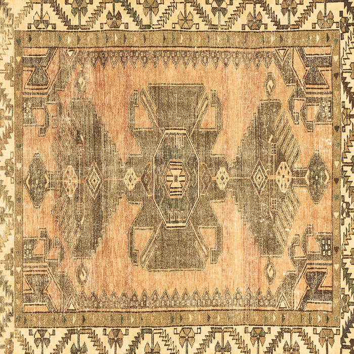 Square Machine Washable Persian Brown Traditional Rug, wshtr3781brn