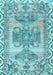 Machine Washable Persian Light Blue Traditional Rug, wshtr3781lblu