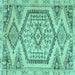 Square Persian Turquoise Traditional Rug, tr3782turq