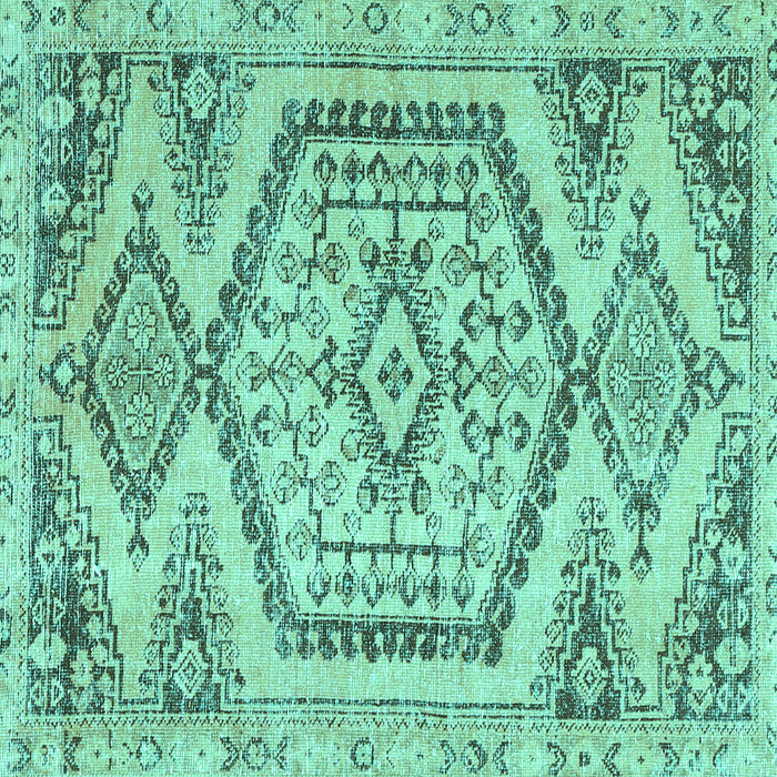 Square Machine Washable Persian Turquoise Traditional Area Rugs, wshtr3782turq