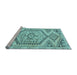 Sideview of Machine Washable Persian Light Blue Traditional Rug, wshtr3782lblu