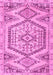 Machine Washable Persian Pink Traditional Rug, wshtr3782pnk