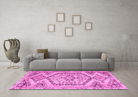 Machine Washable Persian Pink Traditional Rug, wshtr3782pnk