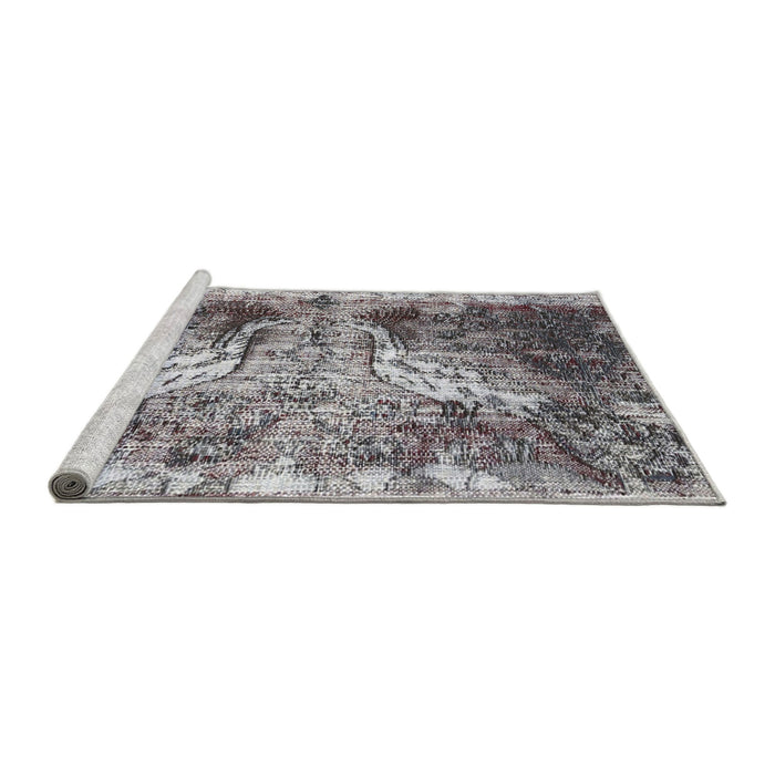 Sideview of Machine Washable Traditional Gray Rug, wshtr3783
