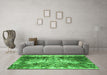 Machine Washable Persian Green Traditional Area Rugs in a Living Room,, wshtr3783grn