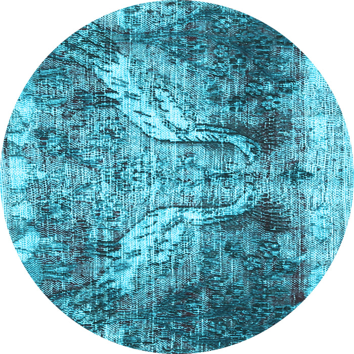 Round Persian Light Blue Traditional Rug, tr3783lblu