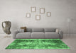 Machine Washable Persian Emerald Green Traditional Area Rugs in a Living Room,, wshtr3783emgrn