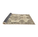 Sideview of Traditional Dark Almond Brown Medallion Rug, tr3784