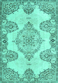 Medallion Turquoise Traditional Rug, tr3784turq