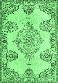 Medallion Emerald Green Traditional Rug, tr3784emgrn