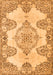 Serging Thickness of Machine Washable Medallion Orange Traditional Area Rugs, wshtr3784org