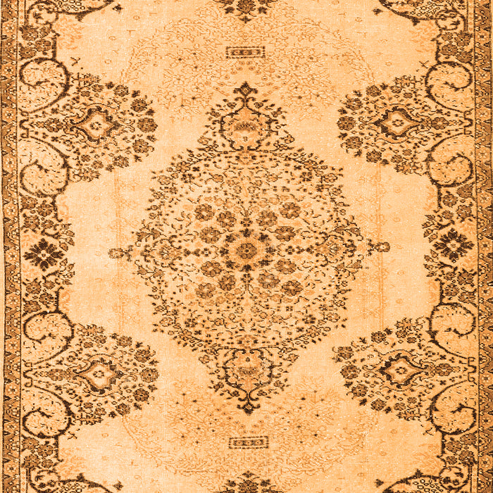 Serging Thickness of Machine Washable Medallion Orange Traditional Area Rugs, wshtr3784org