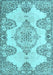 Medallion Light Blue Traditional Rug, tr3784lblu