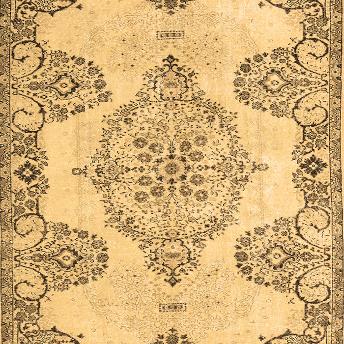 Machine Washable Medallion Brown Traditional Rug, wshtr3784brn