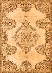 Medallion Orange Traditional Rug, tr3784org