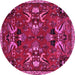 Round Animal Pink Traditional Rug, tr3785pnk