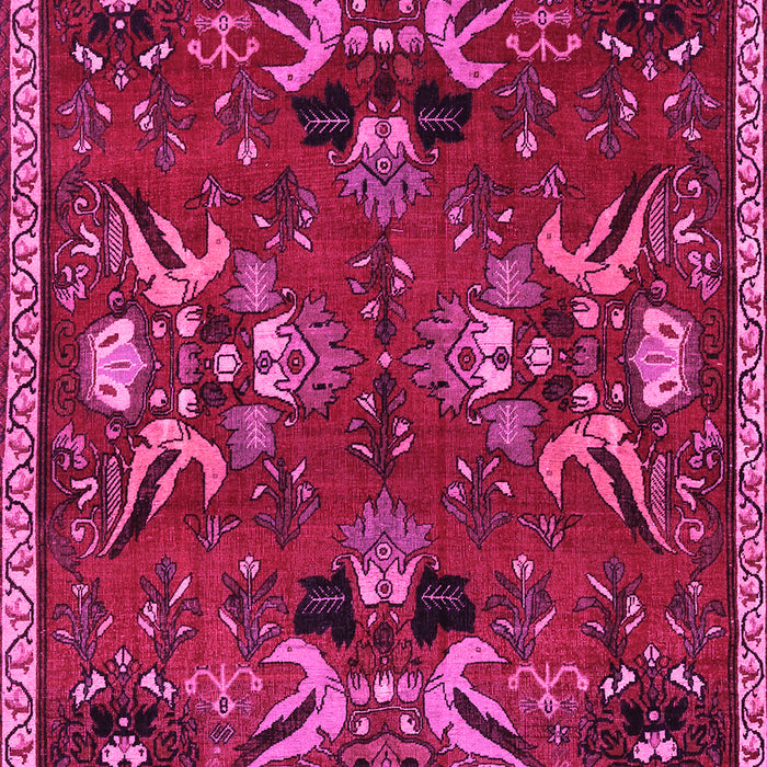 Machine Washable Animal Pink Traditional Rug, wshtr3785pnk