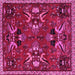 Square Machine Washable Animal Pink Traditional Rug, wshtr3785pnk
