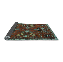 Sideview of Animal Light Blue Traditional Rug, tr3785lblu