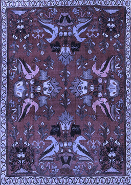 Animal Blue Traditional Rug, tr3785blu