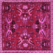 Square Animal Pink Traditional Rug, tr3785pnk