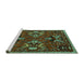 Sideview of Machine Washable Animal Turquoise Traditional Area Rugs, wshtr3785turq