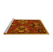 Sideview of Machine Washable Animal Yellow Traditional Rug, wshtr3785yw