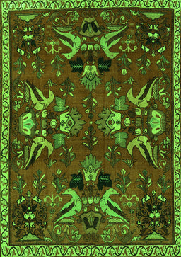 Animal Green Traditional Rug, tr3785grn