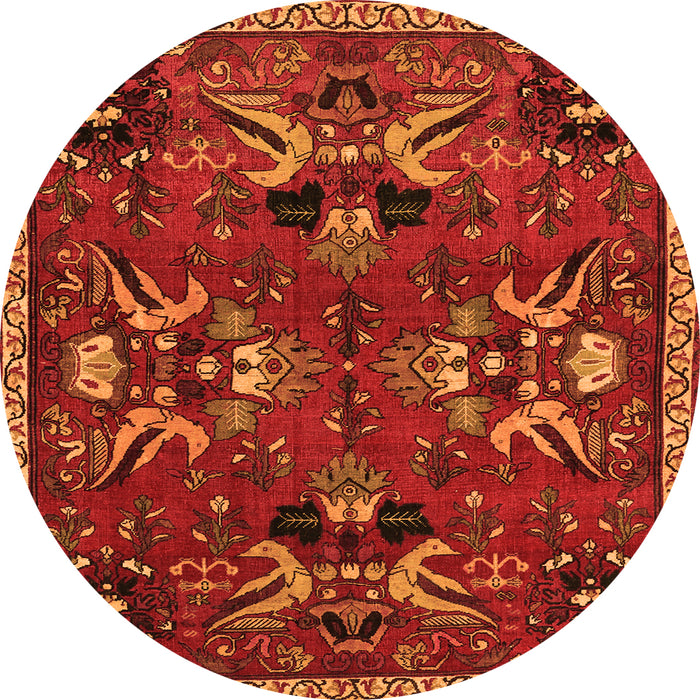 Machine Washable Animal Orange Traditional Area Rugs, wshtr3785org
