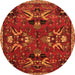 Machine Washable Animal Orange Traditional Area Rugs, wshtr3785org