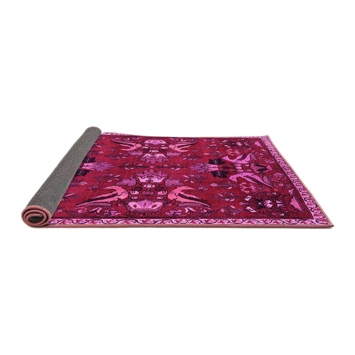 Sideview of Animal Pink Traditional Rug, tr3785pnk