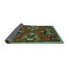 Sideview of Animal Turquoise Traditional Rug, tr3785turq