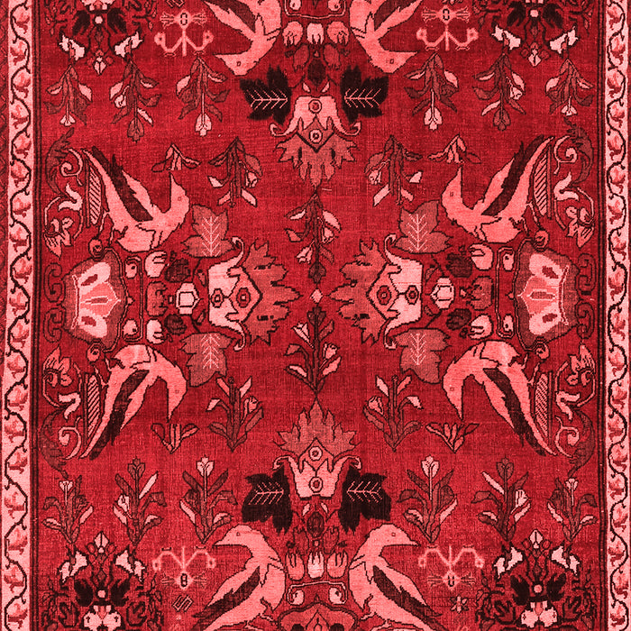 Machine Washable Animal Red Traditional Rug, wshtr3785red