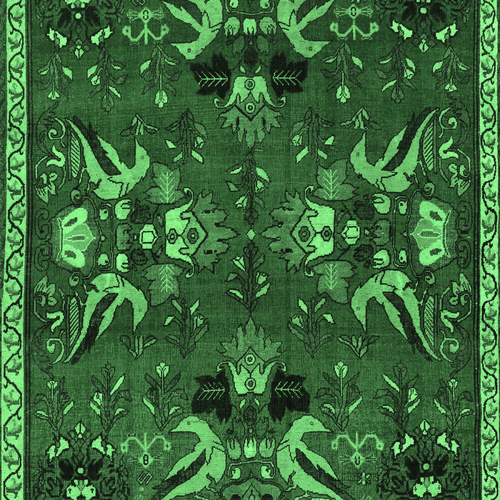 Machine Washable Animal Emerald Green Traditional Area Rugs, wshtr3785emgrn