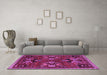 Machine Washable Animal Purple Traditional Area Rugs in a Living Room, wshtr3785pur