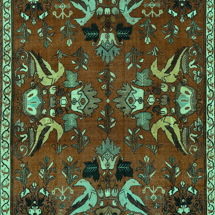 Machine Washable Animal Turquoise Traditional Area Rugs, wshtr3785turq