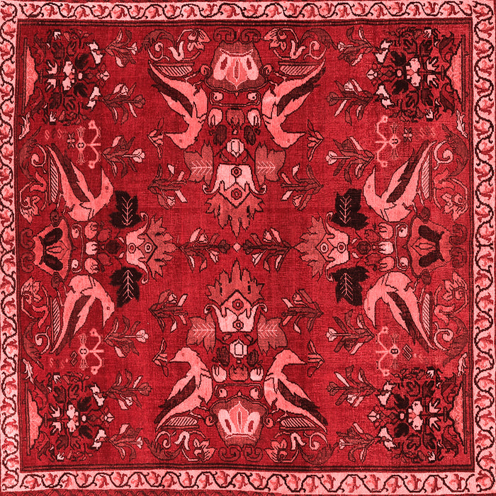 Machine Washable Animal Red Traditional Rug, wshtr3785red