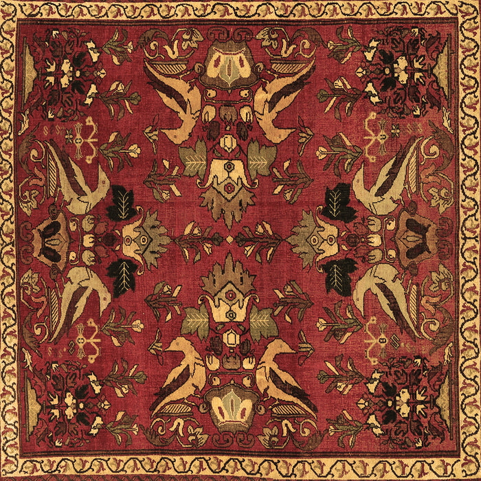 Square Animal Brown Traditional Rug, tr3785brn