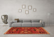 Machine Washable Animal Orange Traditional Area Rugs in a Living Room, wshtr3785org