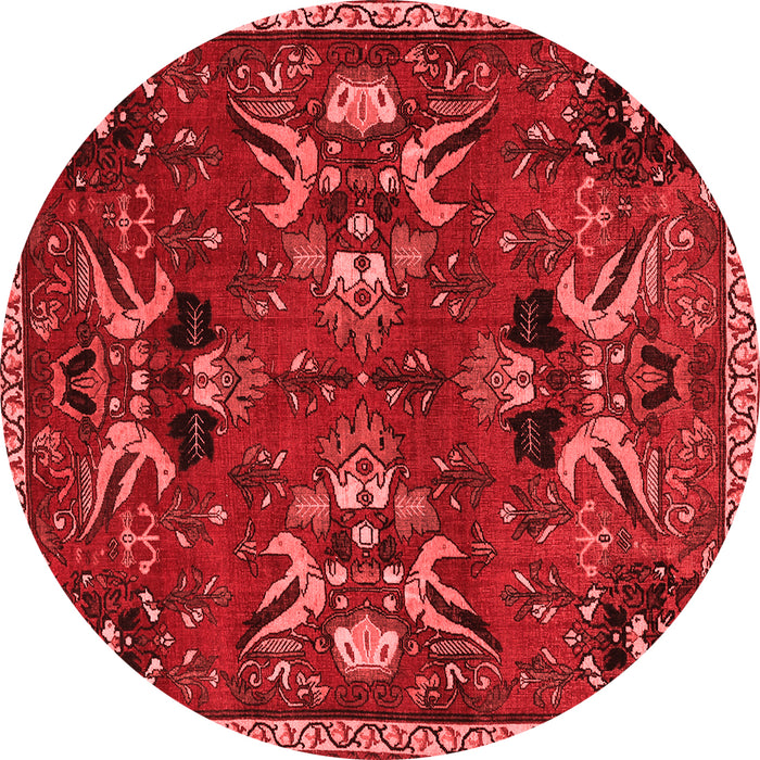 Machine Washable Animal Red Traditional Rug, wshtr3785red