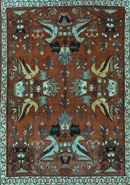 Animal Light Blue Traditional Rug, tr3785lblu