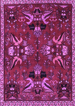 Animal Purple Traditional Rug, tr3785pur