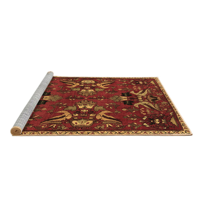 Sideview of Machine Washable Animal Brown Traditional Rug, wshtr3785brn
