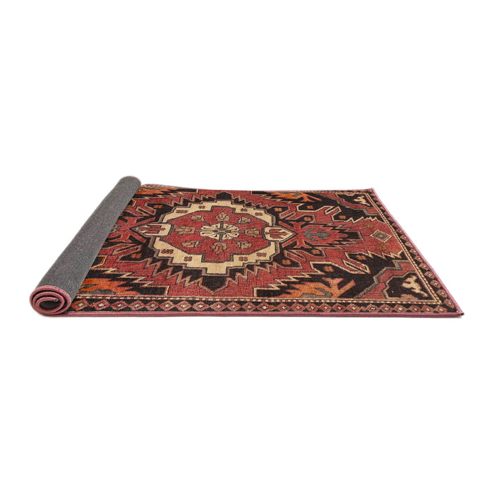 Sideview of Traditional Rust Pink Medallion Rug, tr3786