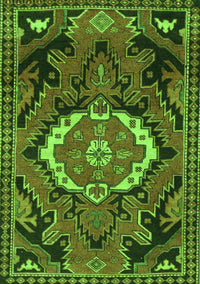 Medallion Green Traditional Rug, tr3786grn