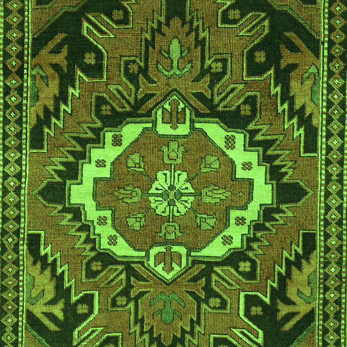 Medallion Green Traditional Rug, tr3786grn