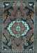 Medallion Light Blue Traditional Rug, tr3786lblu