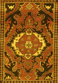 Medallion Yellow Traditional Rug, tr3786yw